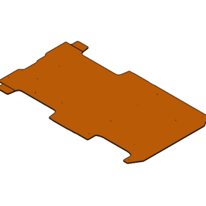 Laadvloer 12mm Antislip bruin schuifdeur rechts