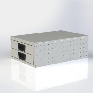 Dubbele vloerlade voor werkbus inrichting – extra opbergruimte in bedrijfswagen